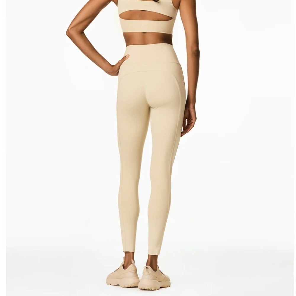 Goldbergh Claudine Tight Champagne Beige High Waist Sports Leggings NEW Ski Sz S - Picture 2 of 15